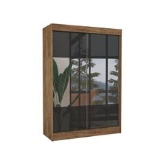 Spinta Adrk Furniture Tamos 150 cm, ruda/juoda kaina ir informacija | Spintos | pigu.lt