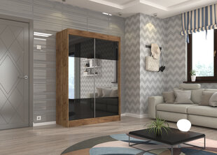 Шкаф Adrk Furniture Tamos 150 см, коричневый/черный цена и информация | Шкафы | pigu.lt