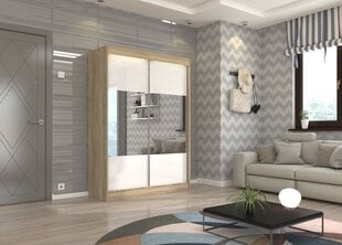 Шкаф Adrk Furniture Tamos 150 см, белый/цвета дуба цена и информация | Шкафы | pigu.lt