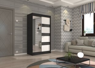 Шкаф Adrk Furniture Toura 120 см, черный/белый цена и информация | Шкафы | pigu.lt