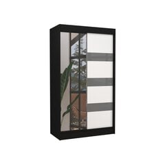 Шкаф Adrk Furniture Toura 120 см, черный/серый цена и информация | Шкафы | pigu.lt