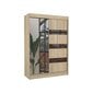 Spinta Adrk Furniture Toura 150 cm, ruda/ąžuolo spalvos kaina ir informacija | Spintos | pigu.lt