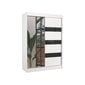 Spinta Adrk Furniture Toura 150 cm, balta/juoda kaina ir informacija | Spintos | pigu.lt