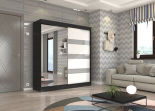 Шкаф Adrk Furniture Toura 200 см, черный/серый цена и информация | Шкафы | pigu.lt