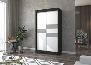 Spinta Adrk Furniture Batia 120 cm, juoda/pilka kaina ir informacija | Spintos | pigu.lt