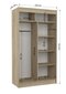 Spinta Adrk Furniture Batia 120 cm, ąžuolo spalvos/ tamsiai ruda kaina ir informacija | Spintos | pigu.lt
