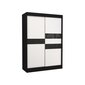 Spinta Adrk Furniture Batia 150 cm, juoda/balta kaina ir informacija | Spintos | pigu.lt