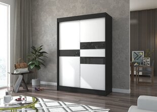 Шкаф Adrk Furniture Batia 150 см, черный/белый цена и информация | Шкафы | pigu.lt