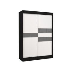 Spinta Adrk Furniture Batia 150 cm, juoda/pilka kaina ir informacija | Spintos | pigu.lt