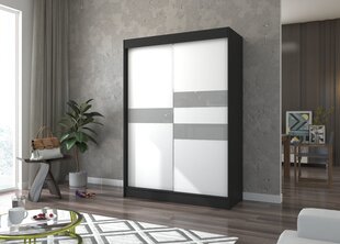 Spinta Adrk Furniture Batia 150 cm, juoda/pilka kaina ir informacija | Spintos | pigu.lt