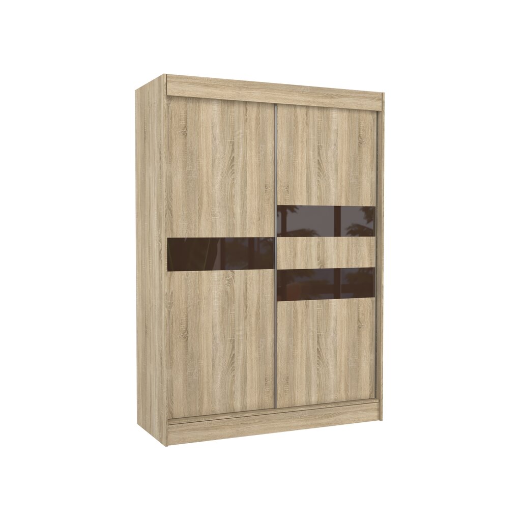 Spinta Adrk Furniture Batia 150 cm, ąžuolo spalvos/tamsiai ruda kaina ir informacija | Spintos | pigu.lt