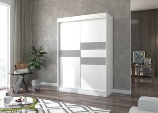 Spinta Adrk Furniture Batia 150 cm, balta/pilka kaina ir informacija | Spintos | pigu.lt