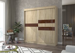 Шкаф Adrk Furniture Batia 200 см, цвета дуба/темно-коричневый цена и информация | Шкафы | pigu.lt