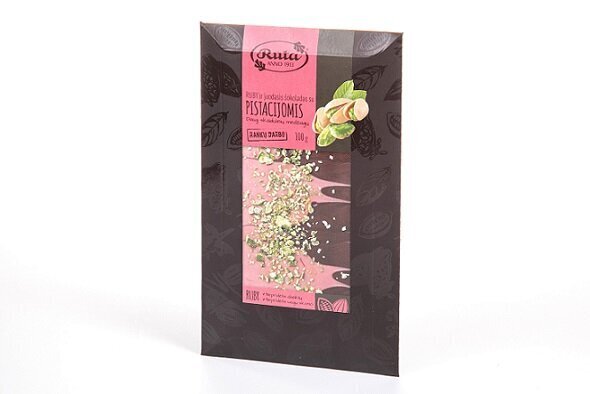 RUBY ir juodasis šokoladas (75%) su pistacijomis, 100 g (vokelyje) цена и информация | Saldumynai | pigu.lt