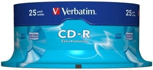 CD-R 700МБ 52x Extraprotection, 25 шт. цена и информация | Виниловые пластинки, CD, DVD | pigu.lt