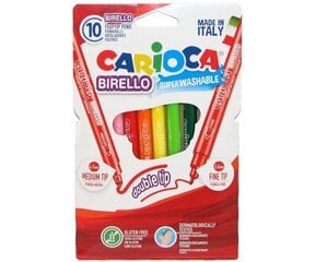 Фломастеры двусторонние Carioca Birello, 10 цветов цена и информация | Принадлежности для рисования, лепки | pigu.lt