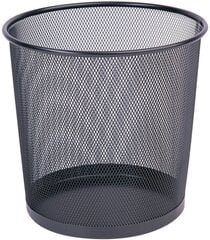 Металлическая мусорная корзина 12л, черная цена и информация | Мусорные баки | pigu.lt
