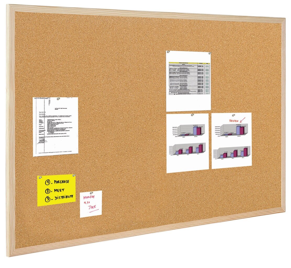 Kamštinė lenta su mediniu rėmu, 100x100 cm kaina ir informacija | Kanceliarinės prekės | pigu.lt
