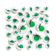 Limpančios akys su blakstienomis, žalios, 36 vnt kaina ir informacija | Aplikacijos, papuošimai, lipdukai | pigu.lt