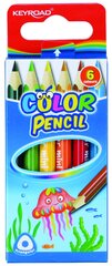 Цветные треугольные карандаши MINI, 6 шт. цена и информация | Принадлежности для рисования, лепки | pigu.lt