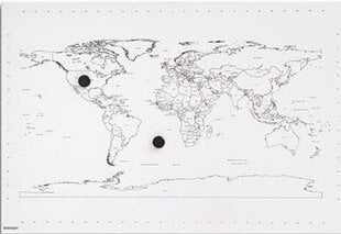 Magnetinis pasaulio žemėlapis, 60x40 cm kaina ir informacija | Žemėlapiai | pigu.lt