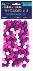 Акриловые помпоны 1 см, 120 шт., фиолетовый микс цена и информация | Аппликации, декорации, наклейки | pigu.lt