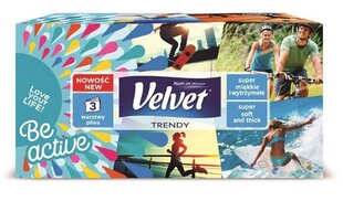 Бумажные носовые платки Velvet, 3 слоя, 120 шт. цена и информация | Ватная продукция, влажные салфетки | pigu.lt