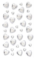 Kristalai lipnūs Širdys, 35 vnt., sidabrinės kaina ir informacija | Papuošalų gamybai, vėrimui | pigu.lt
