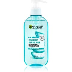 Veido valymo gelis Garnier SkinActive Hyaluronic Aloe, 200 ml цена и информация | Средства для очищения лица | pigu.lt