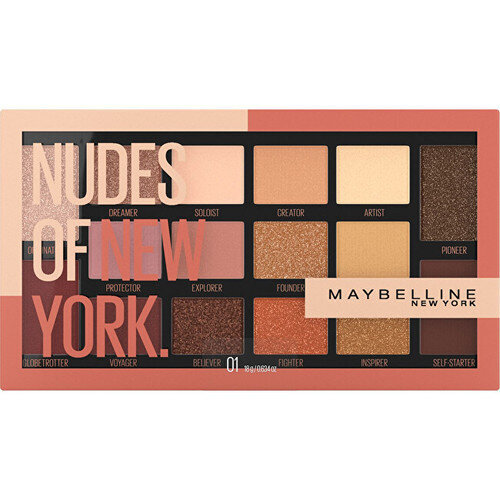 Akių šešėlių paletė Maybelline Nudes of New York, 18g цена и информация | Akių šešėliai, pieštukai, blakstienų tušai, serumai | pigu.lt