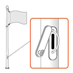 Флагшток с системой замка для поднятия флага, 6м цена и информация | Флаги и аксессуары к ним | pigu.lt