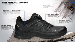 Vyriški batai Haix Black Eagle Tactical 2.1 GTX Low / Black цена и информация | Мужские кроссовки | pigu.lt