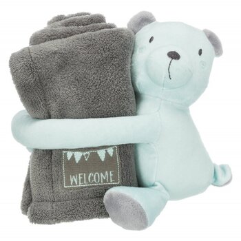 Одеяло с игрушкой для собак Trixie, 75х50 см, серый/синий цвет цена и информация | Лежаки, домики | pigu.lt