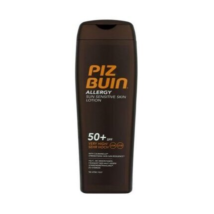 Piz Buin Suntan lotion for sensitive skin Allergy SPF 50+ ( Sun Sensi tiv e Skin Lotion) Sensitiv ( Sun Sensi tiv e Skin Lotion) 200 ml kaina ir informacija | Kremai nuo saulės | pigu.lt