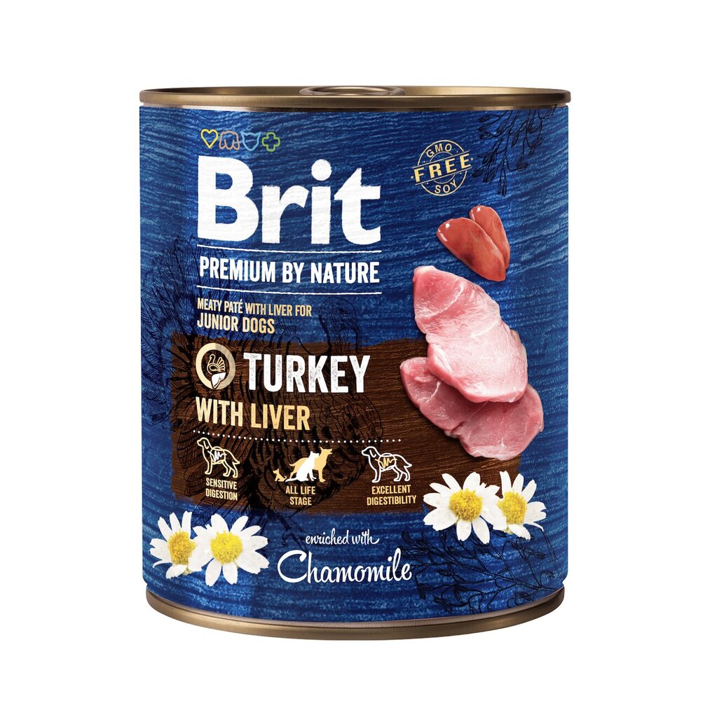 Brit Premium by Nature Turkey with Liver konservai šunims 800g kaina ir informacija | Konservai šunims | pigu.lt