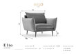 Fotelis Milo Casa Elio, smėlio spalvos/juodas kaina ir informacija | Svetainės foteliai | pigu.lt