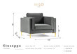 Fotelis Milo Casa Giuseppe, šviesiai pilkas kaina ir informacija | Svetainės foteliai | pigu.lt