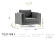 Fotelis Milo Casa Giuseppe, juodas kaina ir informacija | Svetainės foteliai | pigu.lt