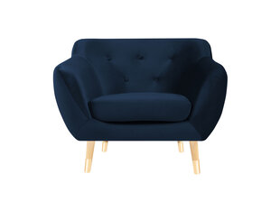 Fotelis Mazzini Sofas Amelie, tamsiai mėlynas/rudas kaina ir informacija | Svetainės foteliai | pigu.lt