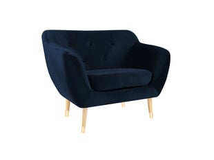 Кресло Mazzini Sofas Amelie, темно-синее/коричневое цена и информация | Кресла в гостиную | pigu.lt