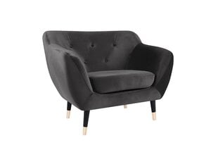 Fotelis Mazzini Sofas Amelie, tamsiai pilkas/juodas kaina ir informacija | Svetainės foteliai | pigu.lt