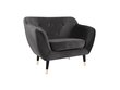 Fotelis Mazzini Sofas Amelie, tamsiai pilkas/juodas kaina ir informacija | Svetainės foteliai | pigu.lt