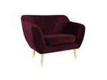 Fotelis Mazzini Sofas Amelie, tamsiai raudonas/rudas