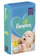 Подгузники PAMPERS New Baby S1 (2-5 кг), 43 шт. цена и информация | Подгузники | pigu.lt