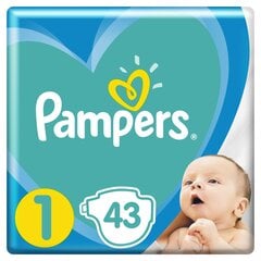 Sauskelnės Pampers Newborn, 1(2-5 kg), 43 vnt. kaina ir informacija | Sauskelnės | pigu.lt