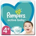 Sauskelnės Pampers Active Baby, Mega Pack, 4+ dydis, 10-15 kg, 120 vnt.