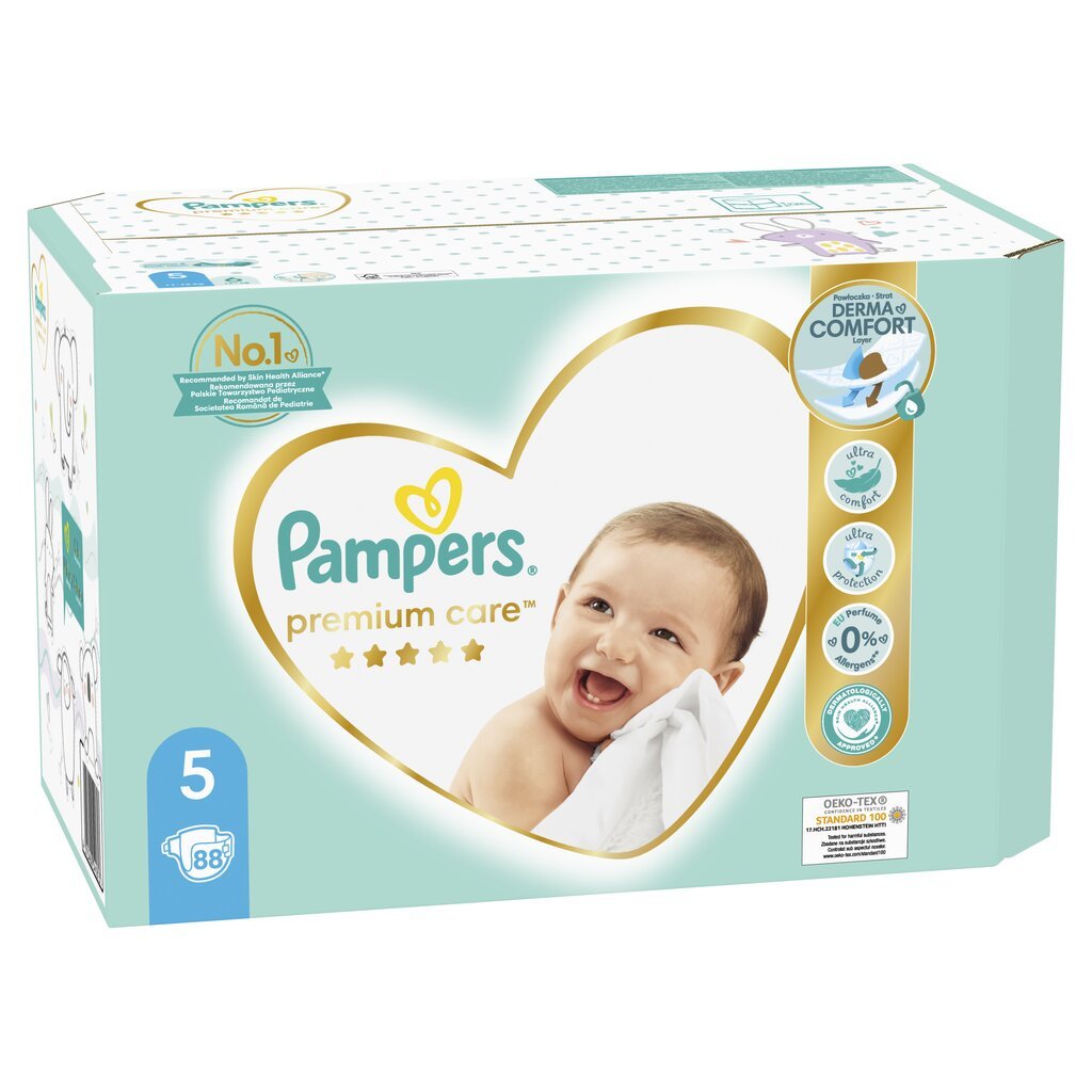 Sauskelnės Pampers Premium Care, Mega Box, 5 dydis, 11-16 kg, 88 vnt. цена и информация | Sauskelnės | pigu.lt