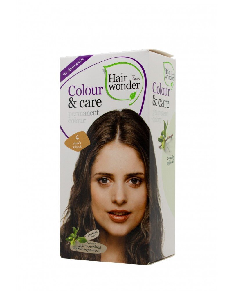 Hairwonder Colour & Care ilgalaikiai plaukų dažai be amoniako spalva tamsi blondinė 6 kaina ir informacija | Plaukų dažai | pigu.lt