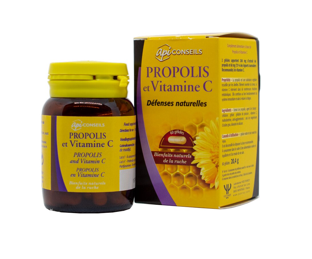 Maisto papildas Yves Ponroy Propolis ir vitaminas C, 60 kapsulių цена и информация | Vitaminai, maisto papildai, preparatai imunitetui | pigu.lt