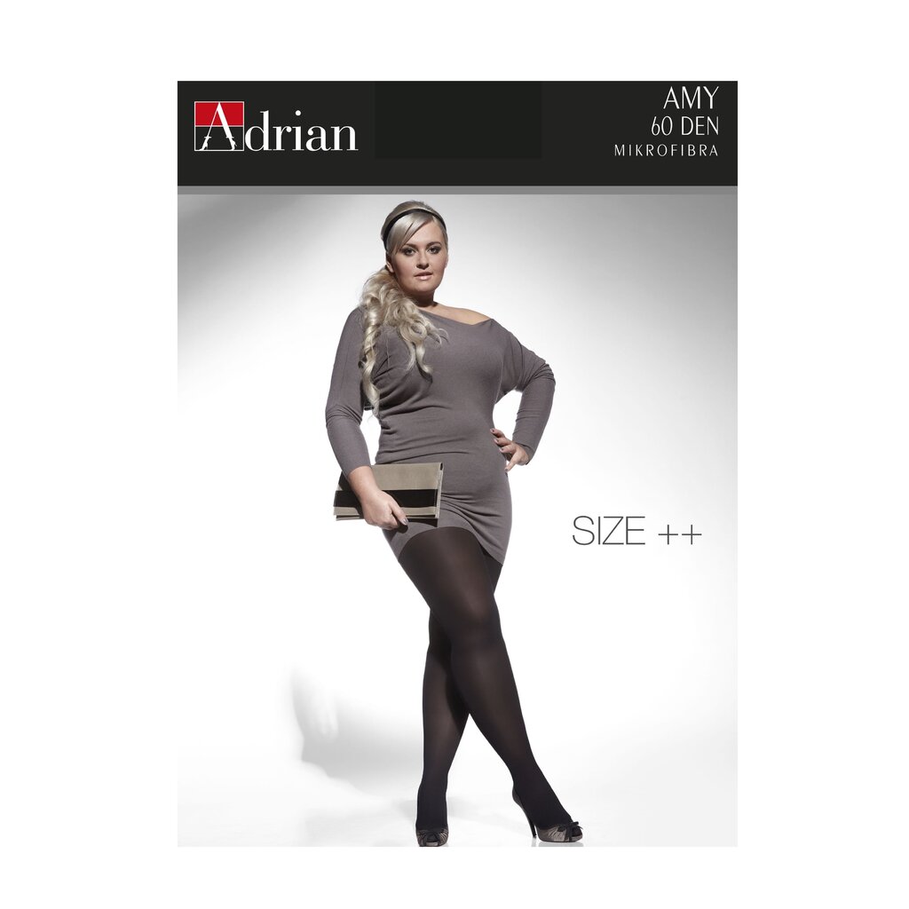 Moteriškos didelio dydžio pėdkelnės Adrian Amy 60 den nero kaina ir informacija | Pėdkelnės | pigu.lt